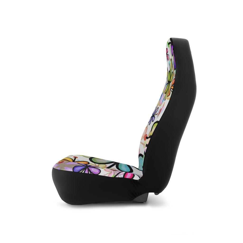 Cute & Colorful Groovy Flower Doodle Car Seat Covers | lovevisionkarma.com