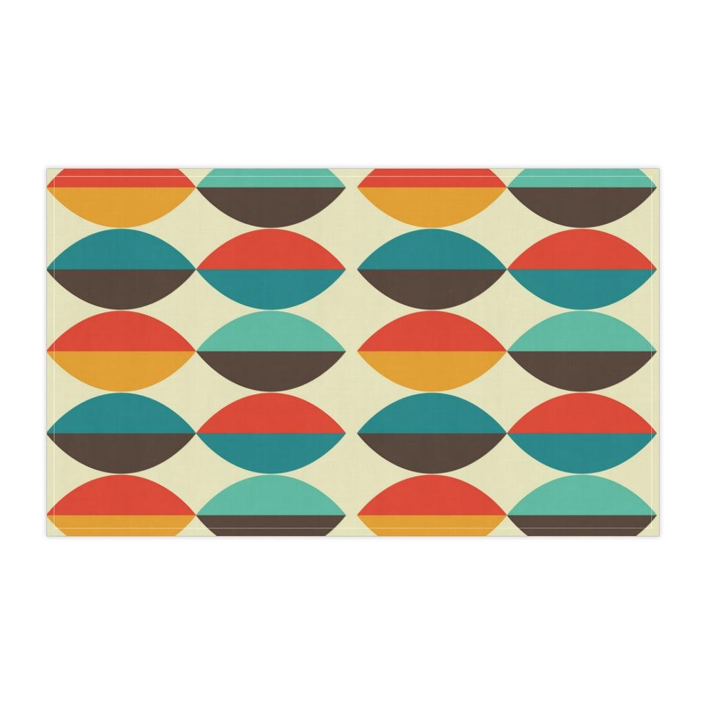 Retro 50's Mid Century Mod Colorful Ovals Kitchen Towel | lovevisionkarma.com