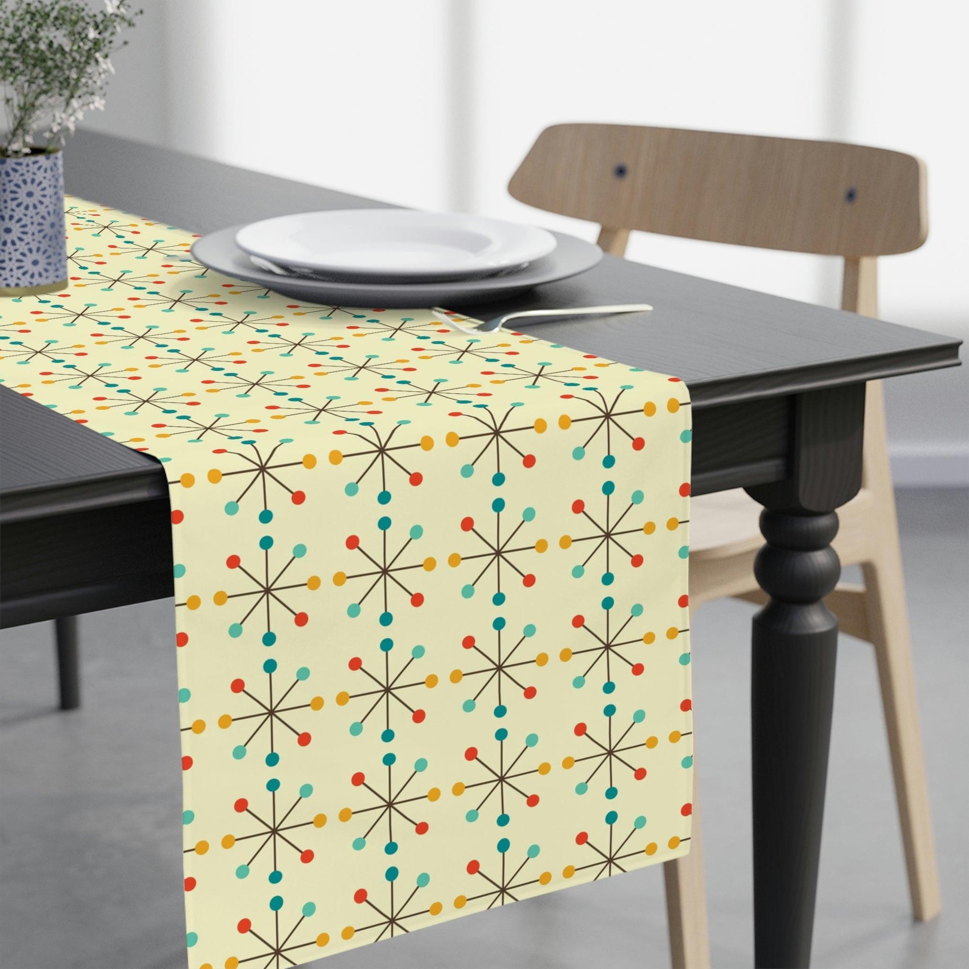 Retro 50s Starburst Mid Century Mod Multicolor Table Runner | lovevisionkarma.com