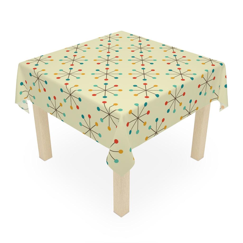 Atomic Starburst Mid Century Modern 50's, 60's Retro Colors Tablecloth | lovevisionkarma.com