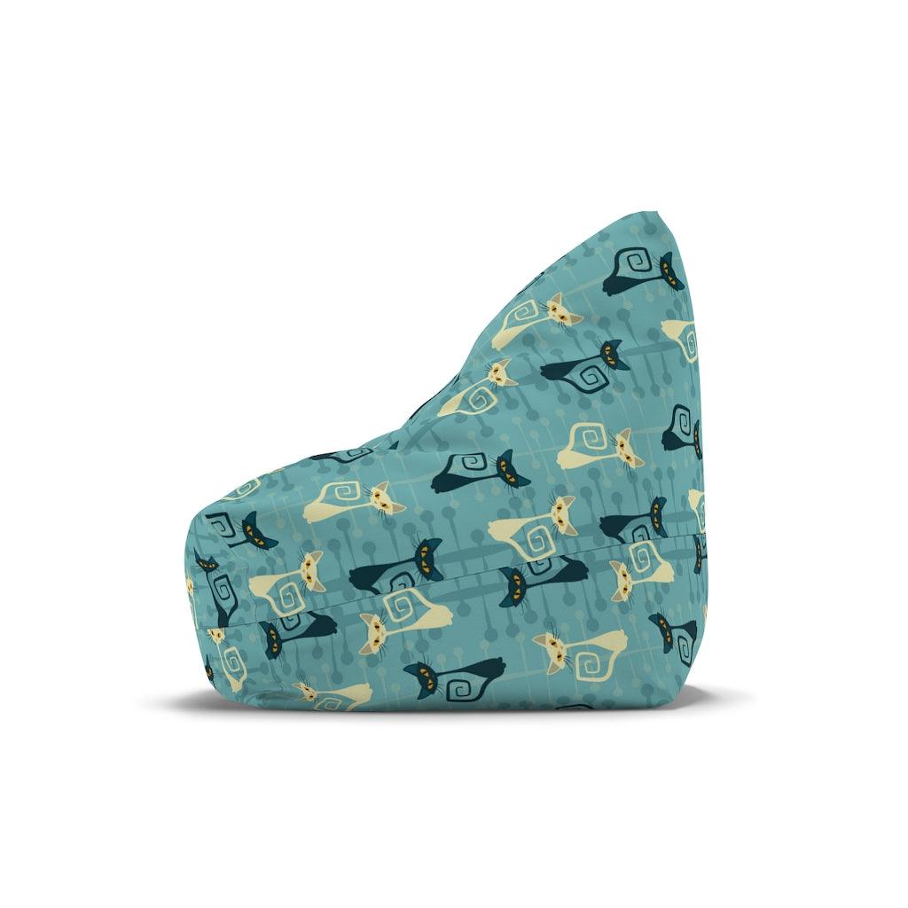 Retro Atomic Cats Mid Century Mod Blue, Bean Bag Chair COVER | lovevisionkarma.com