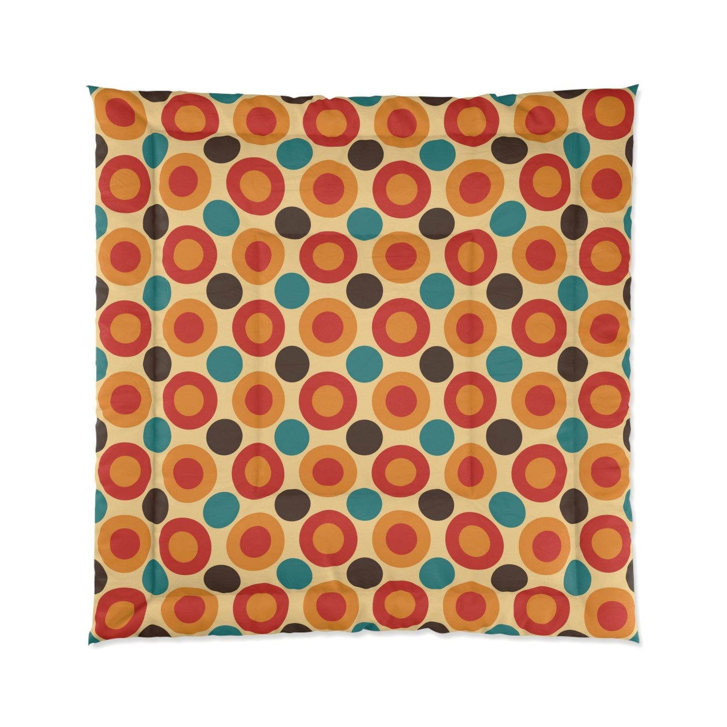 Retro 60s 70s Mod Circles Mid Century Multicolor Comforter | lovevisionkarma.com