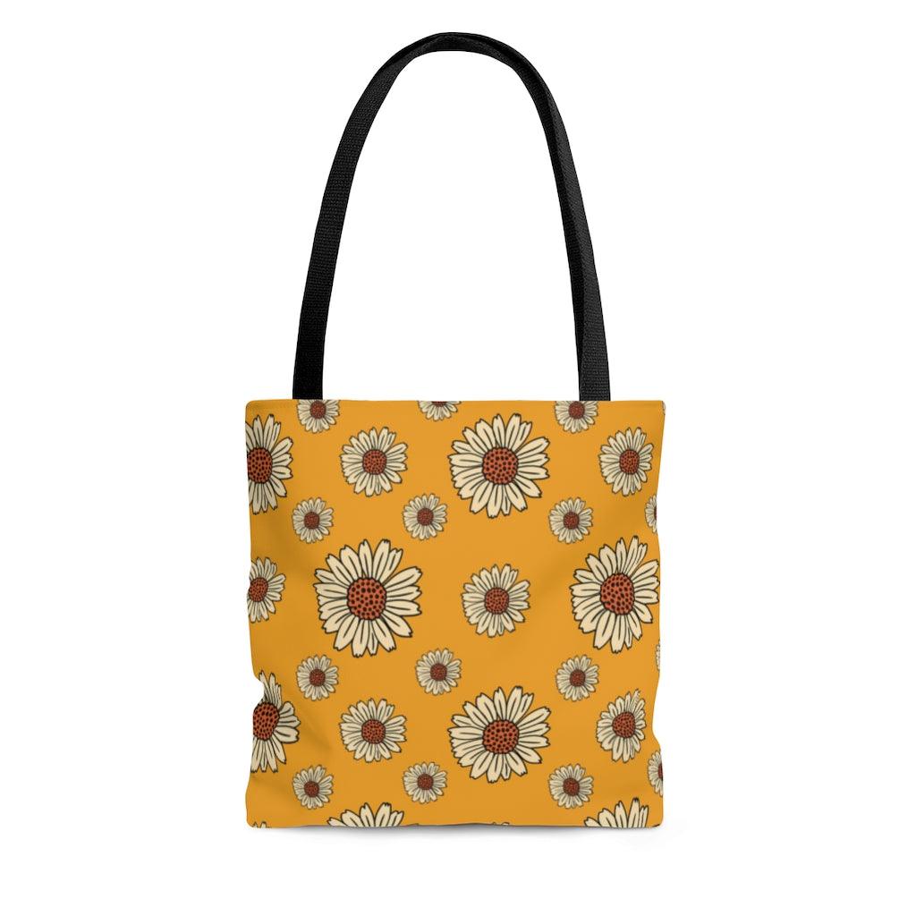 Boho Sunflower Hippie MCM Tote Bag | lovevisionkarma.com