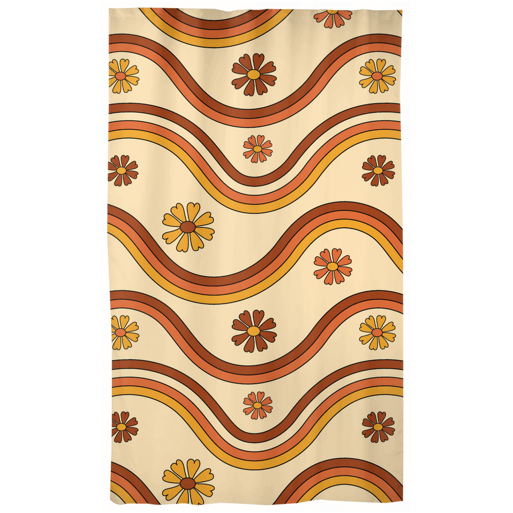 Boho Flowers and Rainbows Multicolor Curtains | lovevisionkarma.com