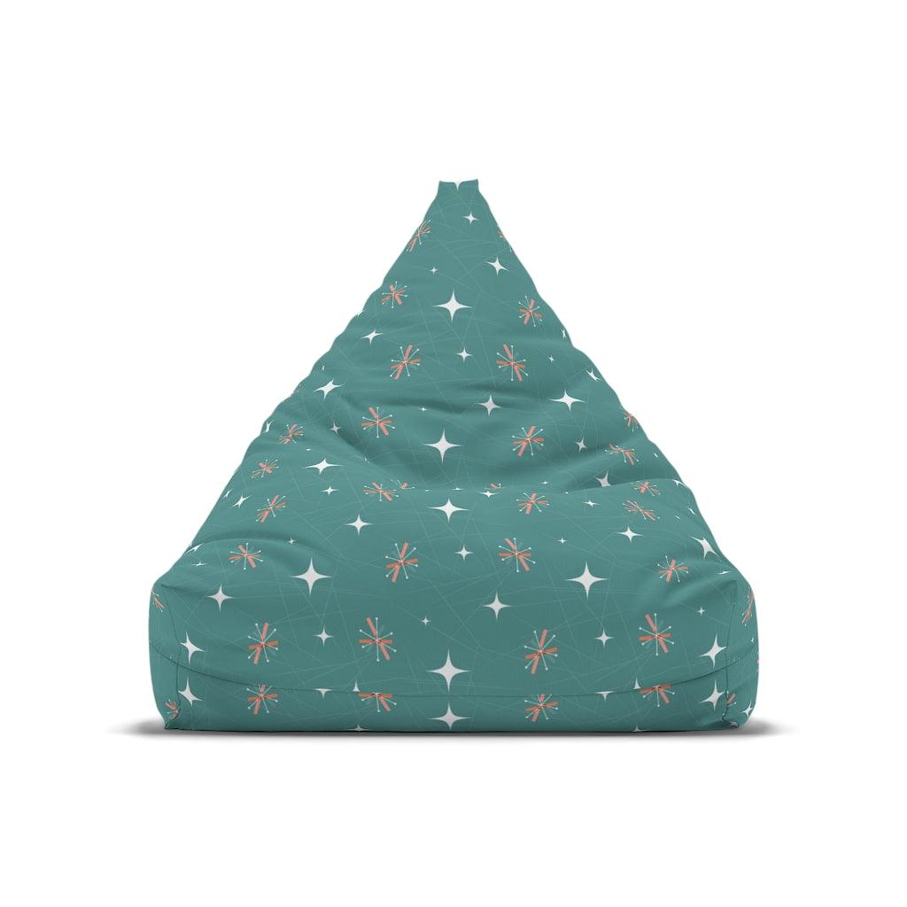 Atomic Burst Teal & Pink Mid Century Bean Bag Chair COVER | lovevisionkarma.com