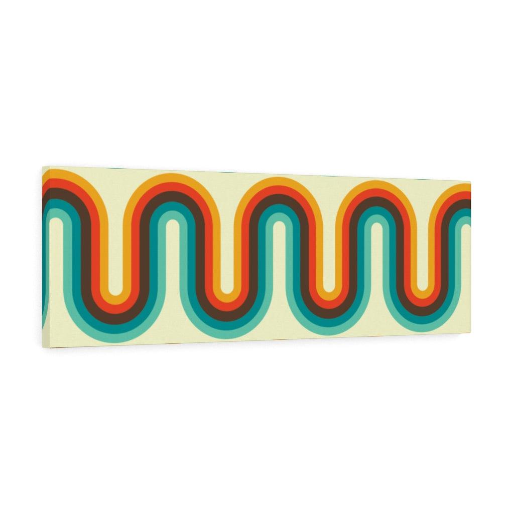 Retro Wave Orange & Blue Mid Century Canvas Gallery Wrap | lovevisionkarma.com