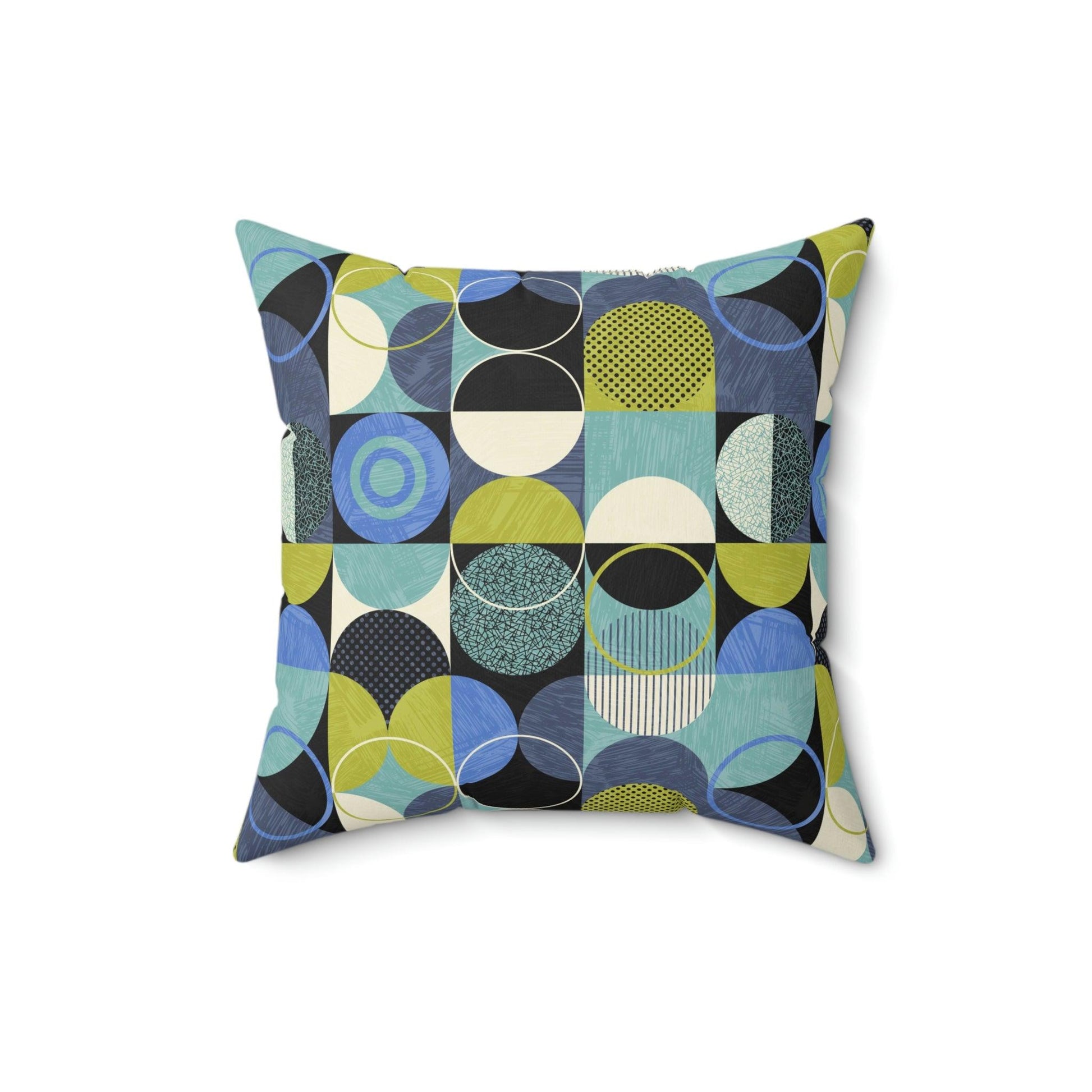 Retro Style Mid Century Mod Green & Blue Pillow | lovevisionkarma.com