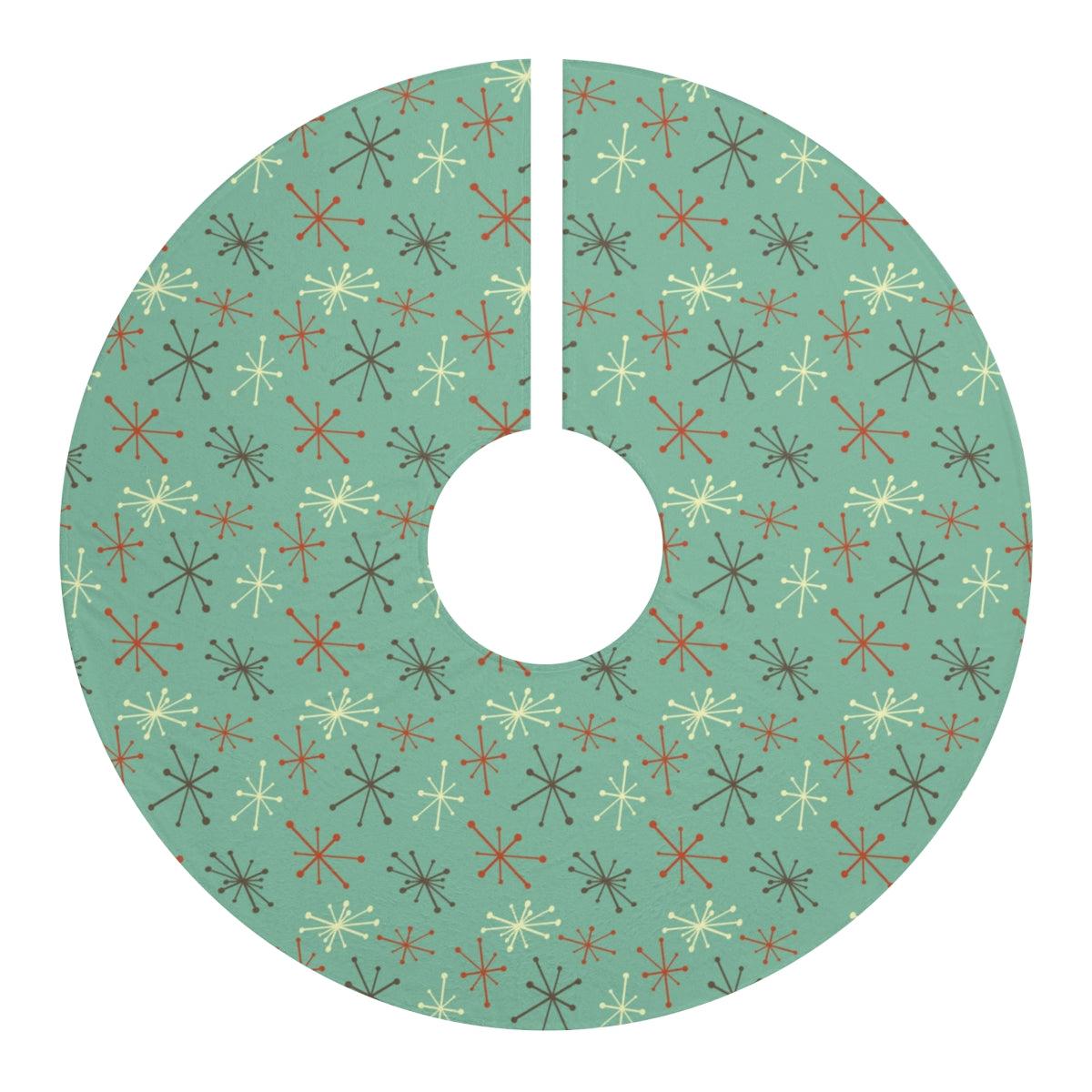 Atomic Burst Blue MCM Christmas Tree Skirt | lovevisionkarma.com