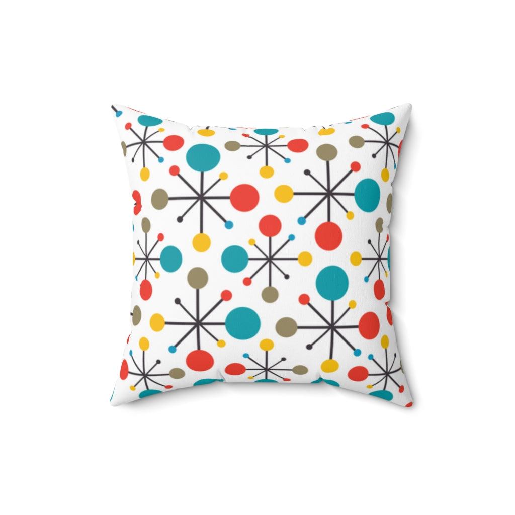 Retro Atomic Burst Mid Century Colorful Pillow | lovevisionkarma.com
