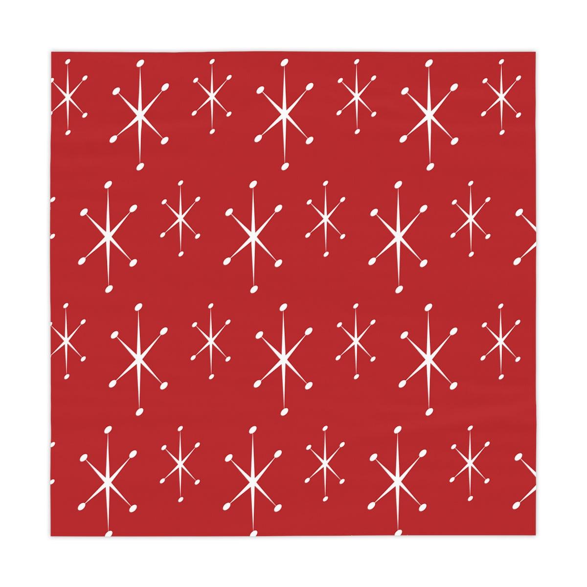 Atomic Starburst MCM Retro 50s Red Tablecloth | lovevisionkarma.com
