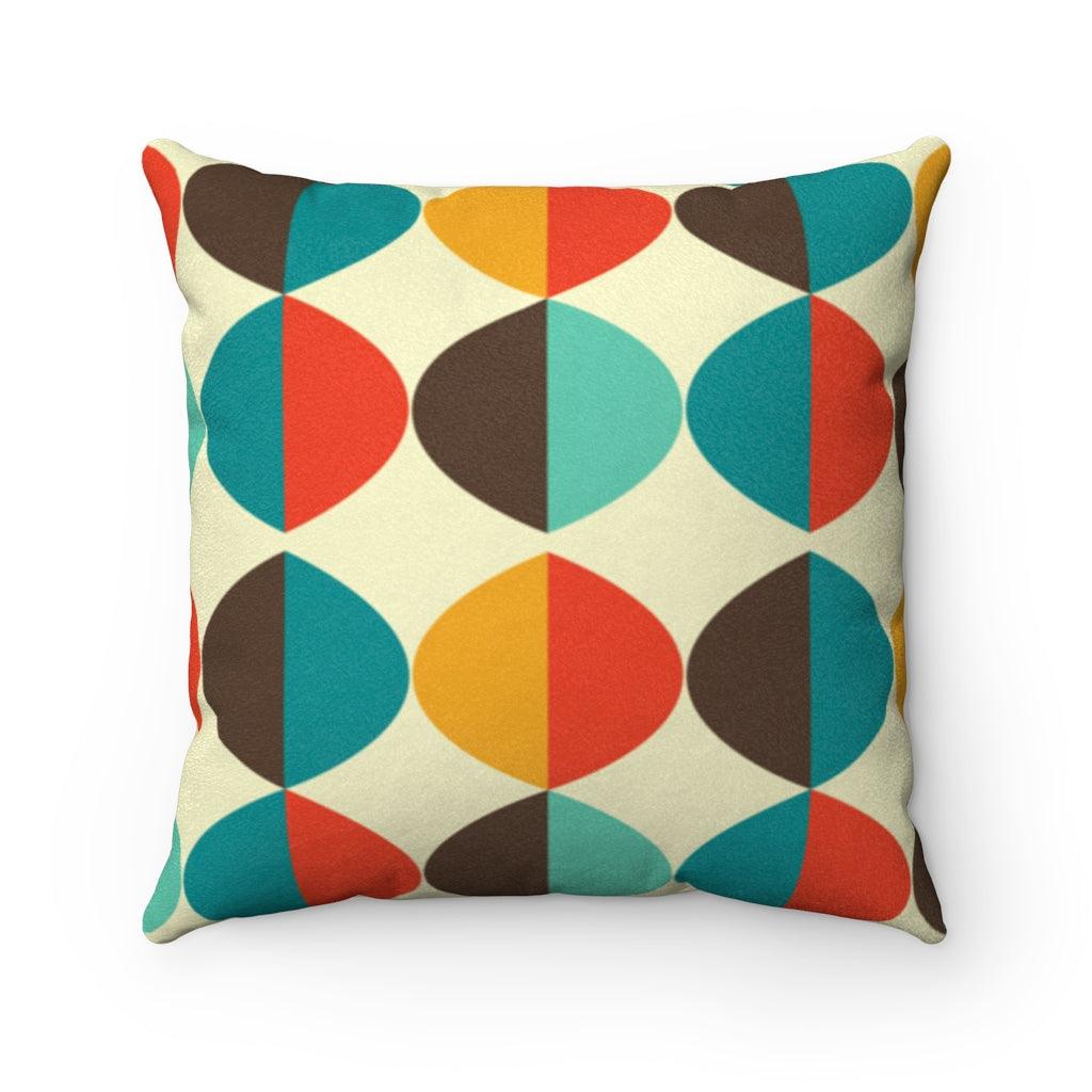 Vintage 60s Retro Circles Multicolor Mid Century Modern Pillow | lovevisionkarma.com