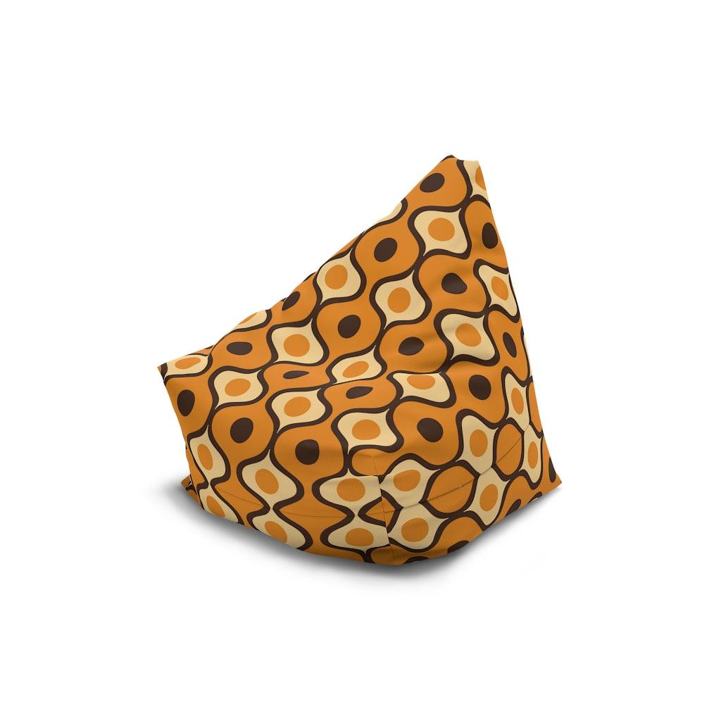 Retro Orange & Brown Geometric MCM Bean Bag Chair COVER | lovevisionkarma.com