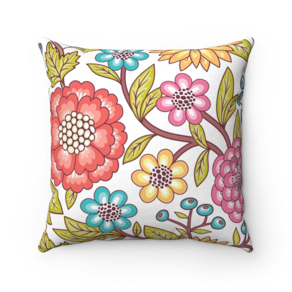 Retro Floral Multicolor MCM Pillow | lovevisionkarma.com