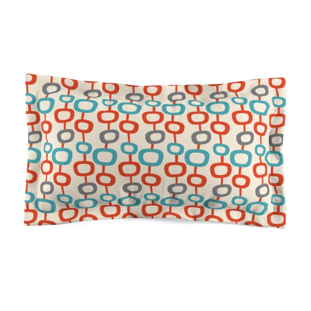 Retro Mod Abstract Blue, Orange & Grey MCM Pillow Sham | lovevisionkarma.com