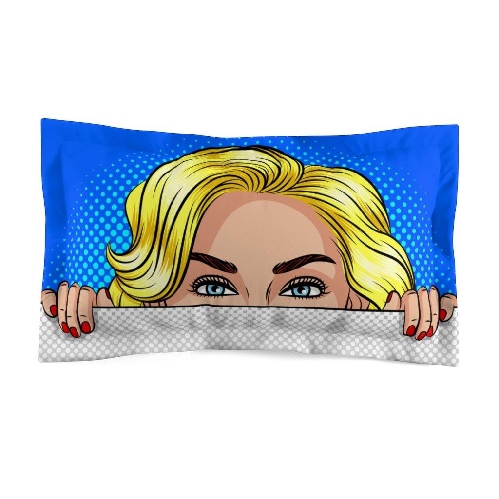 "Peekaboo" Woman Comic Pop Art Pillow Sham | lovevisionkarma.com