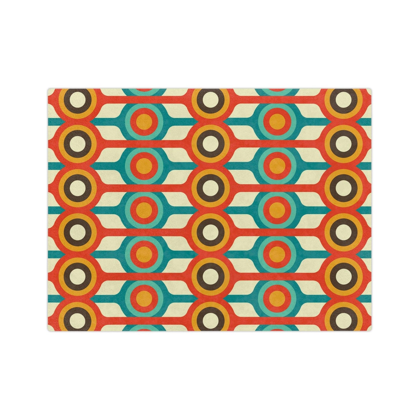 Retro Mid Century Mod Geometric Multicolor Velveteen Minky Blanket | lovevisionkarma.com