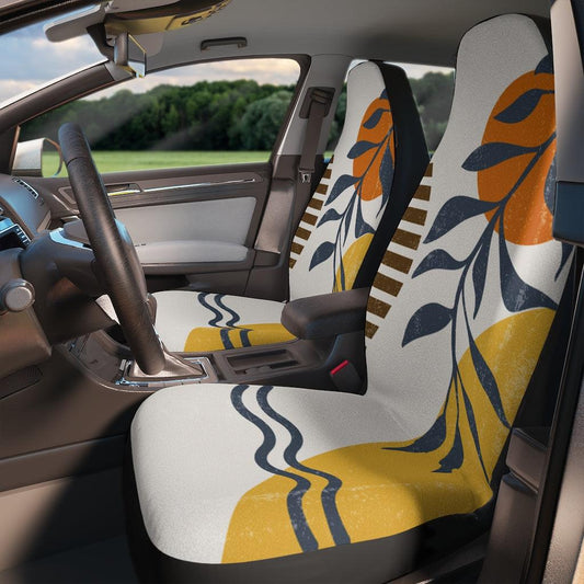 Boho Sun and Leaves Distressed MCM Car Seat Covers | lovevisionkarma.com