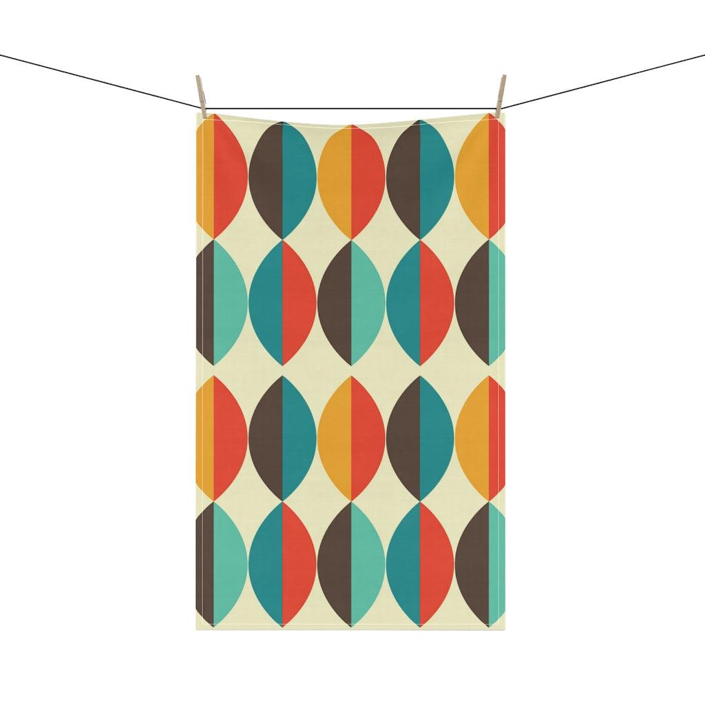 Retro 50's Mid Century Mod Colorful Ovals Kitchen Towel | lovevisionkarma.com