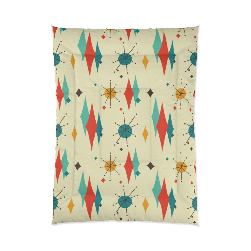 Retro 1950's Atomic Diamond Mid Century Modern Comforter | lovevisionkarma.com