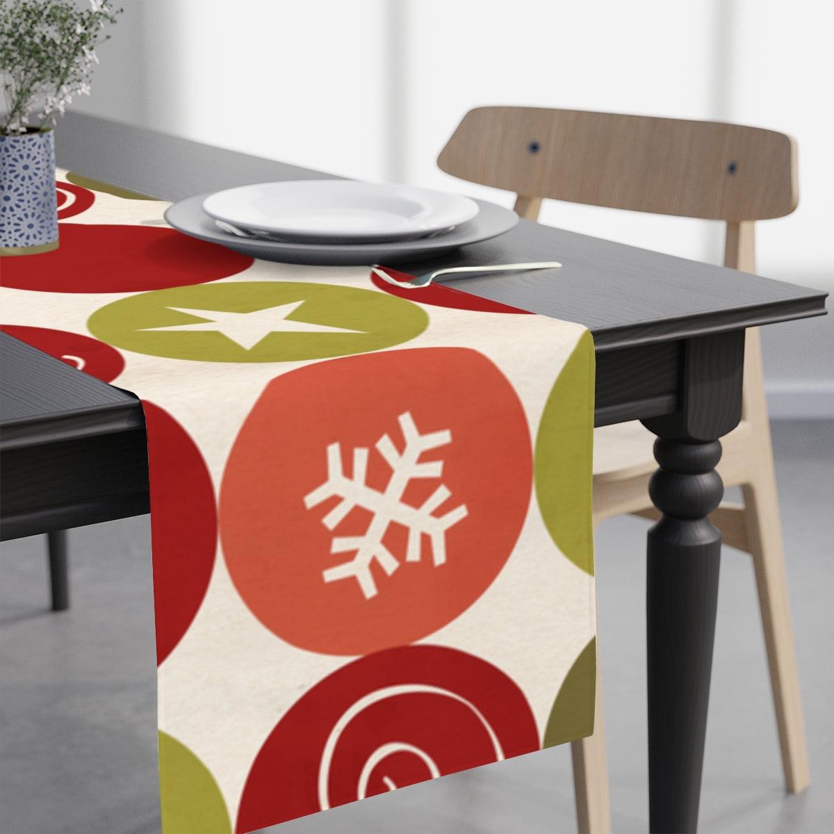 Retro 50's Atomic Burst MCM Red and Green Table Runner | lovevisionkarma.com