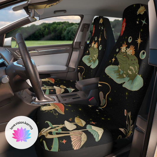 Boho Mushroom and Frog Celestial Car Seat Covers | lovevisionkarma.com