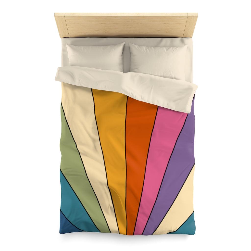 Retro Rainbow Burst Mid Century Modern Duvet Cover | lovevisionkarma.com