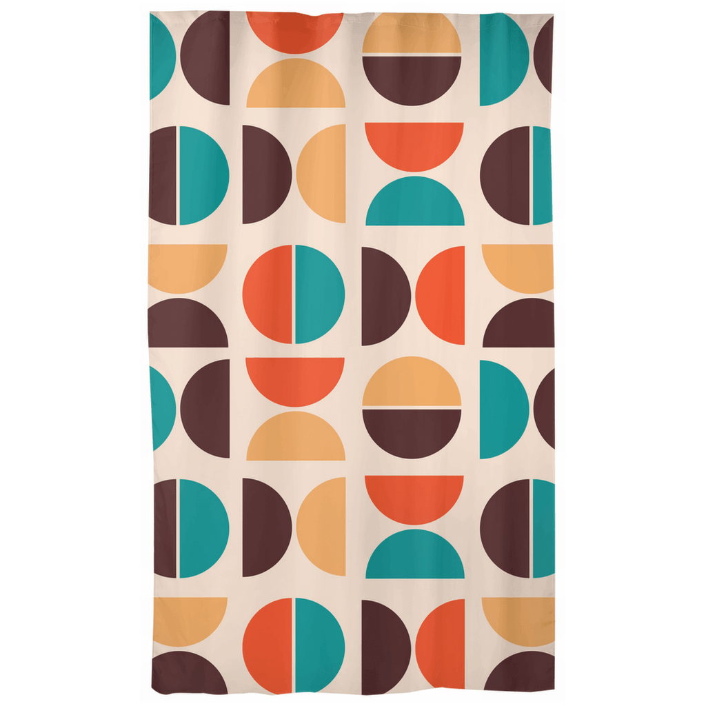 Mid Century Mod Retro Geometric Multicolor Curtains | lovevisionkarma.com