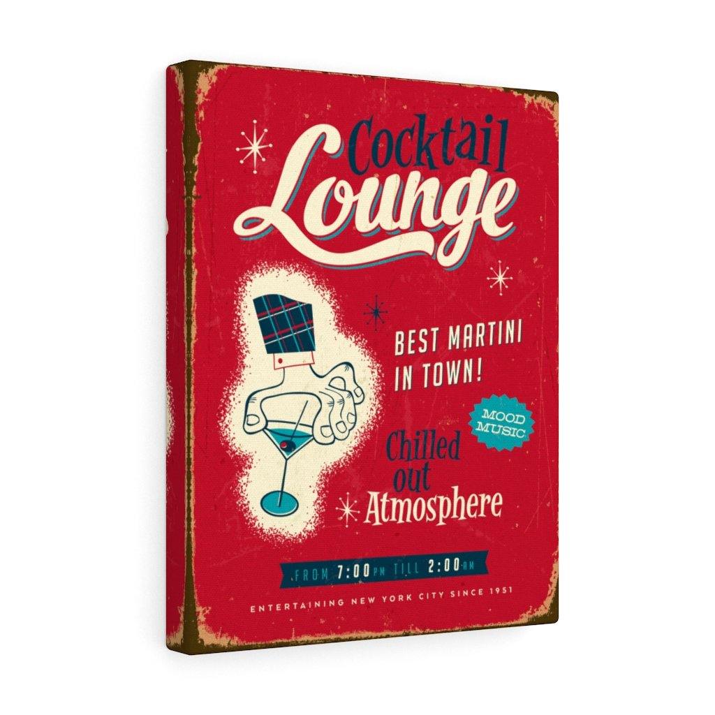 Retro Red 1950's Cocktail Lounge Sign | Mid Century Canvas Gallery Wrap | lovevisionkarma.com