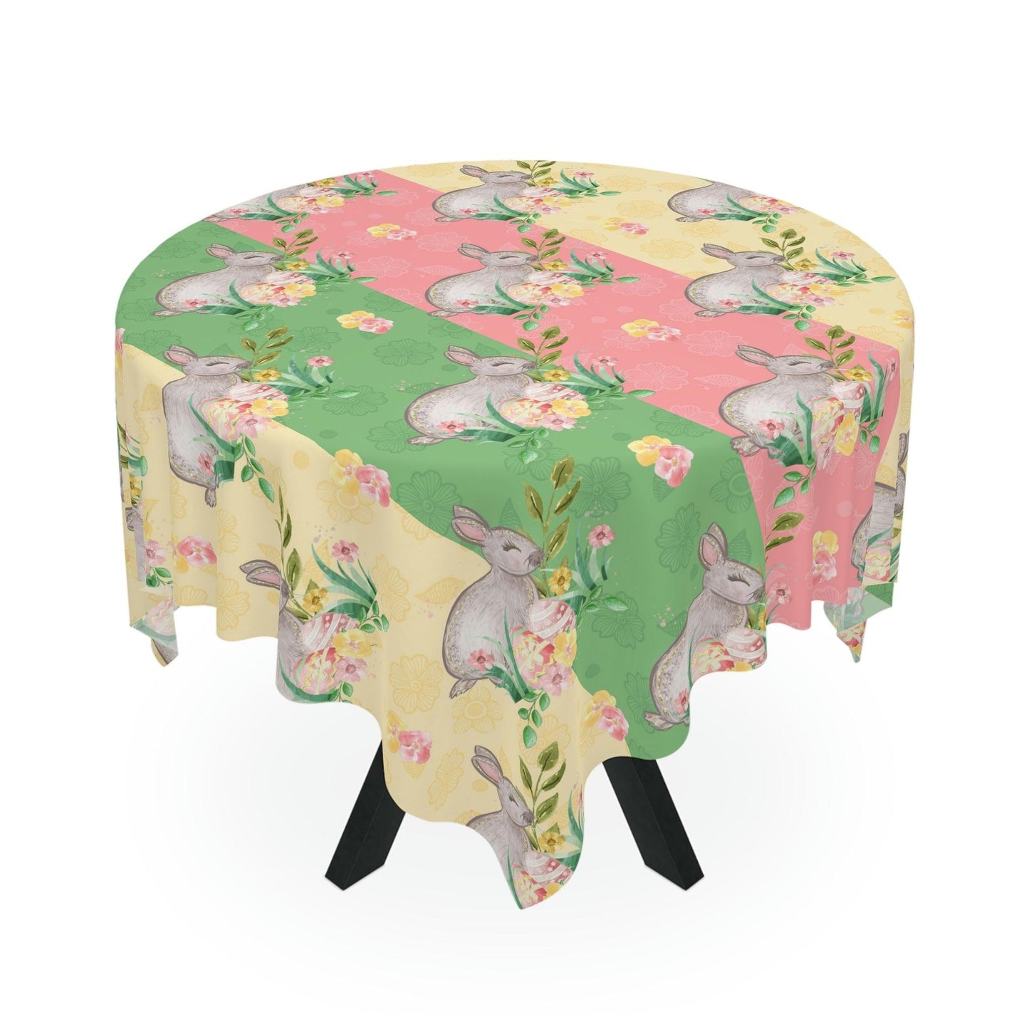 Easter Table Linens Retro Cottagecore Multicolor Tablecloth | lovevisionkarma.com