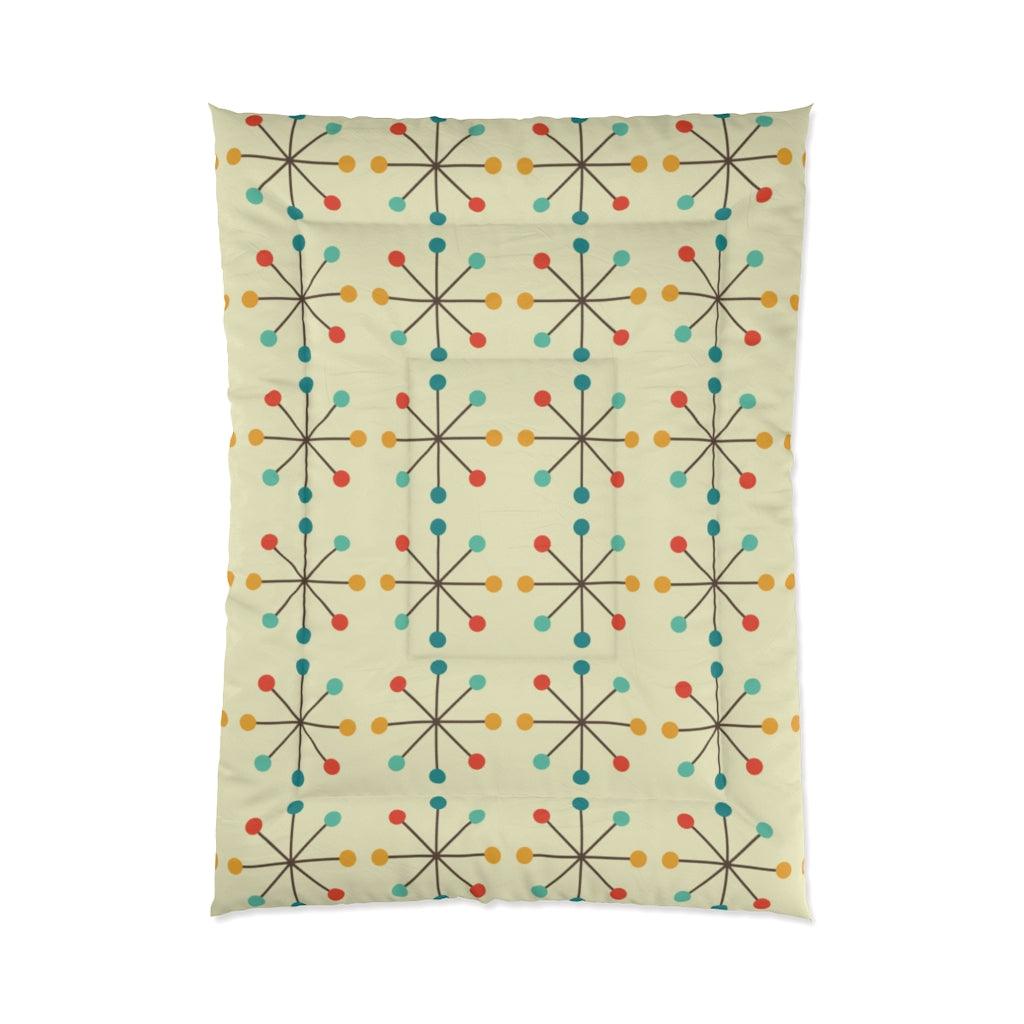 Retro 1950's Atomic Burst Mid Century Modern Comforter | lovevisionkarma.com
