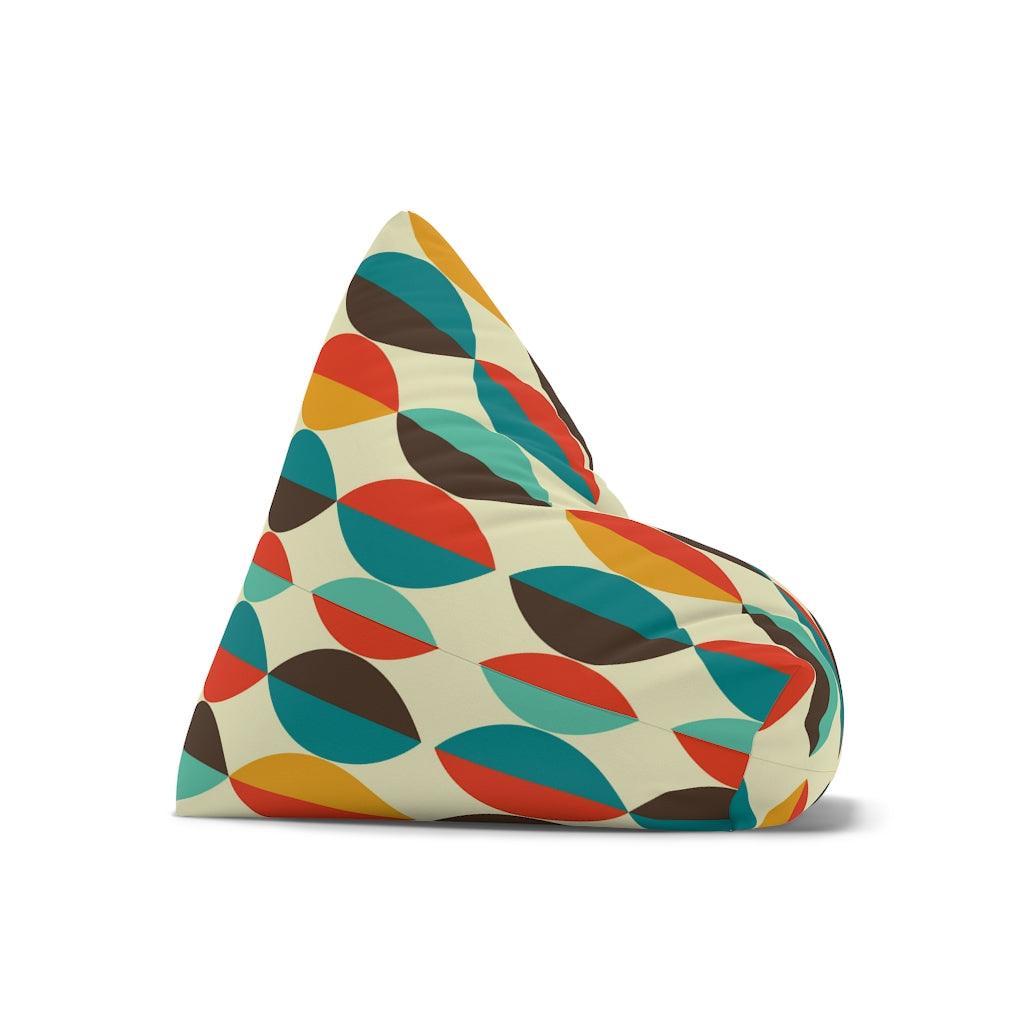 Mid Century Retro Ovals Multicolor Bean Bag Chair COVER | lovevisionkarma.com