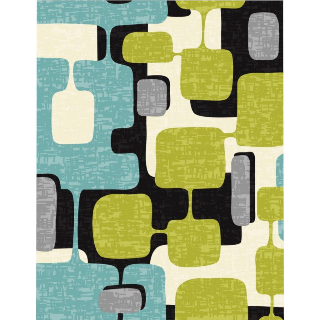 Mod Retro Abstract Green, Blue and Black Microfiber Duvet Cover | lovevisionkarma.com