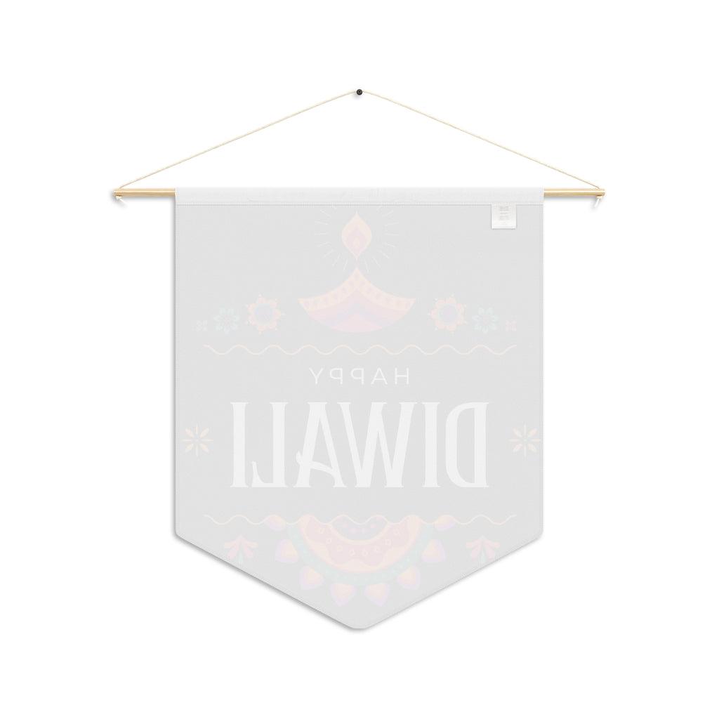 Happy Diwali Deep Purple-Blue Wall Pennant, Deepawali Decor | lovevisionkarma.com