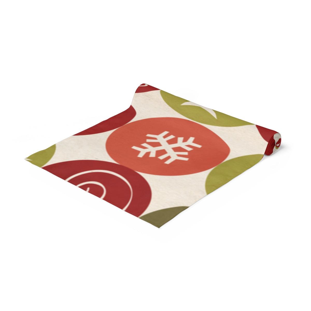 Retro 50's Atomic Burst MCM Red and Green Table Runner | lovevisionkarma.com