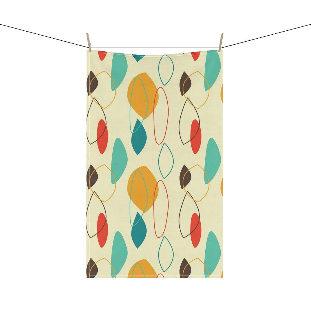 Retro Mid Century Modern Abstract Multicolor Kitchen Towel | lovevisionkarma.com