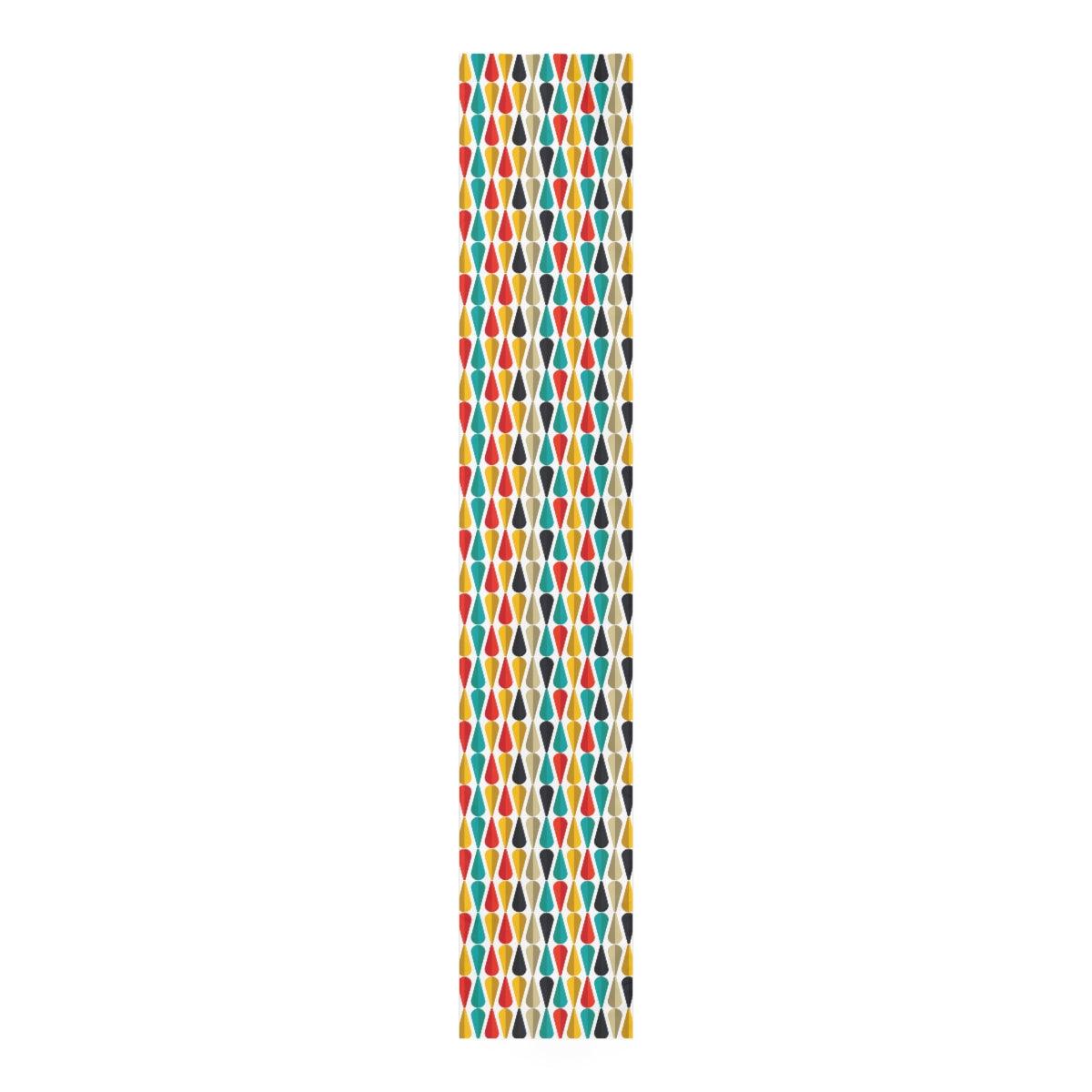 Retro 1950s Geometric MCM Multicolor Table Runner | lovevisionkarma.com