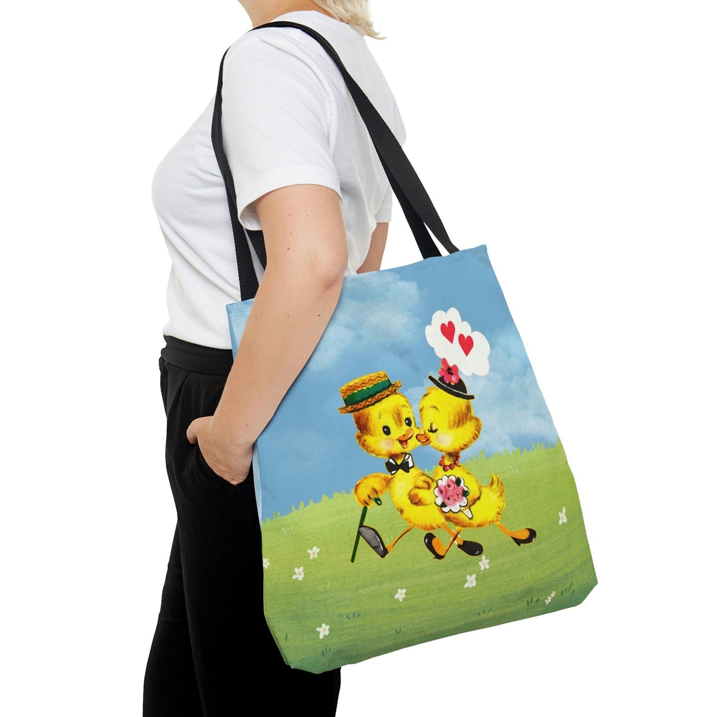 Vintage Kitsch Easter Chicks MCM Multicolor Tote Bag | lovevisionkarma.com
