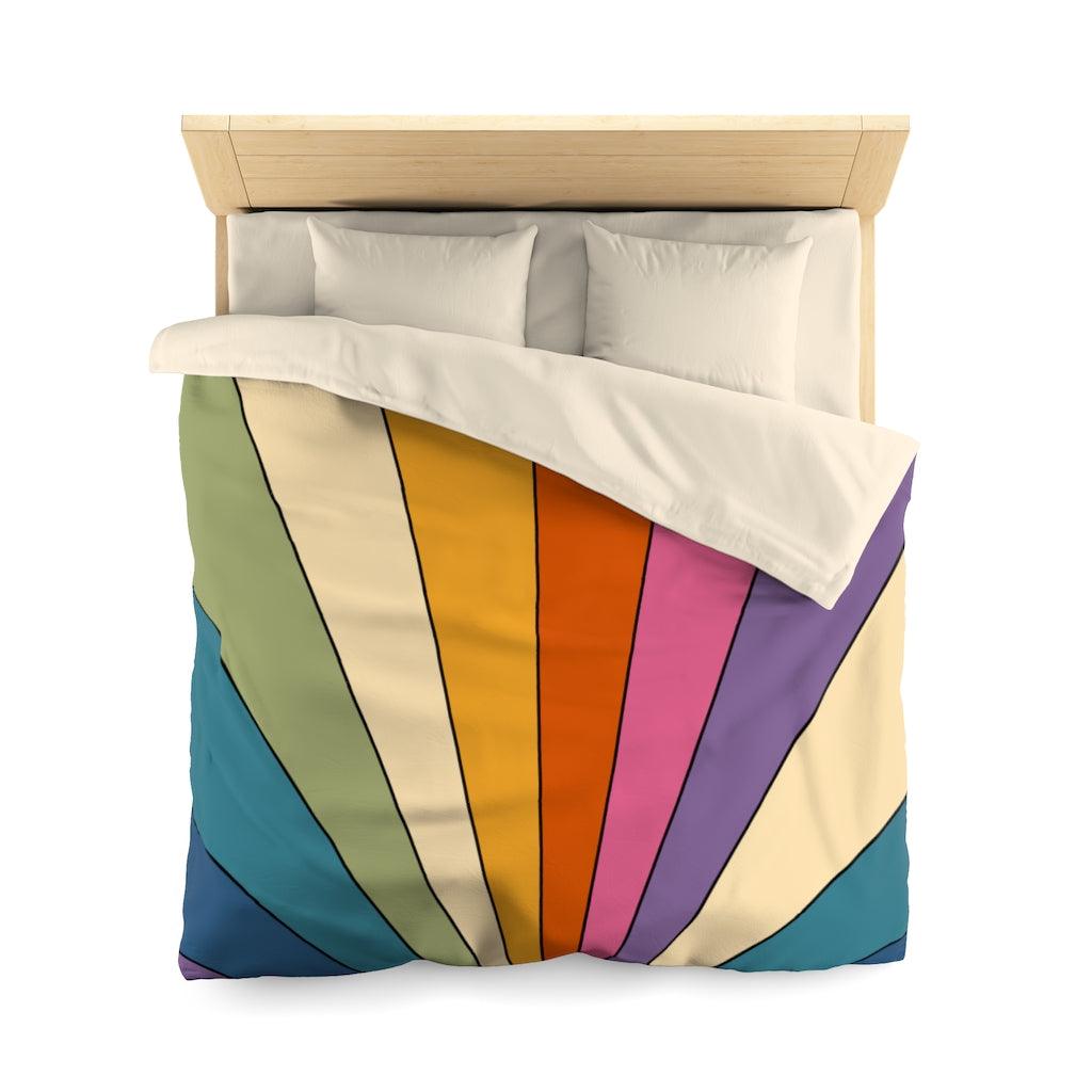 Retro Rainbow Burst Mid Century Modern Duvet Cover | lovevisionkarma.com