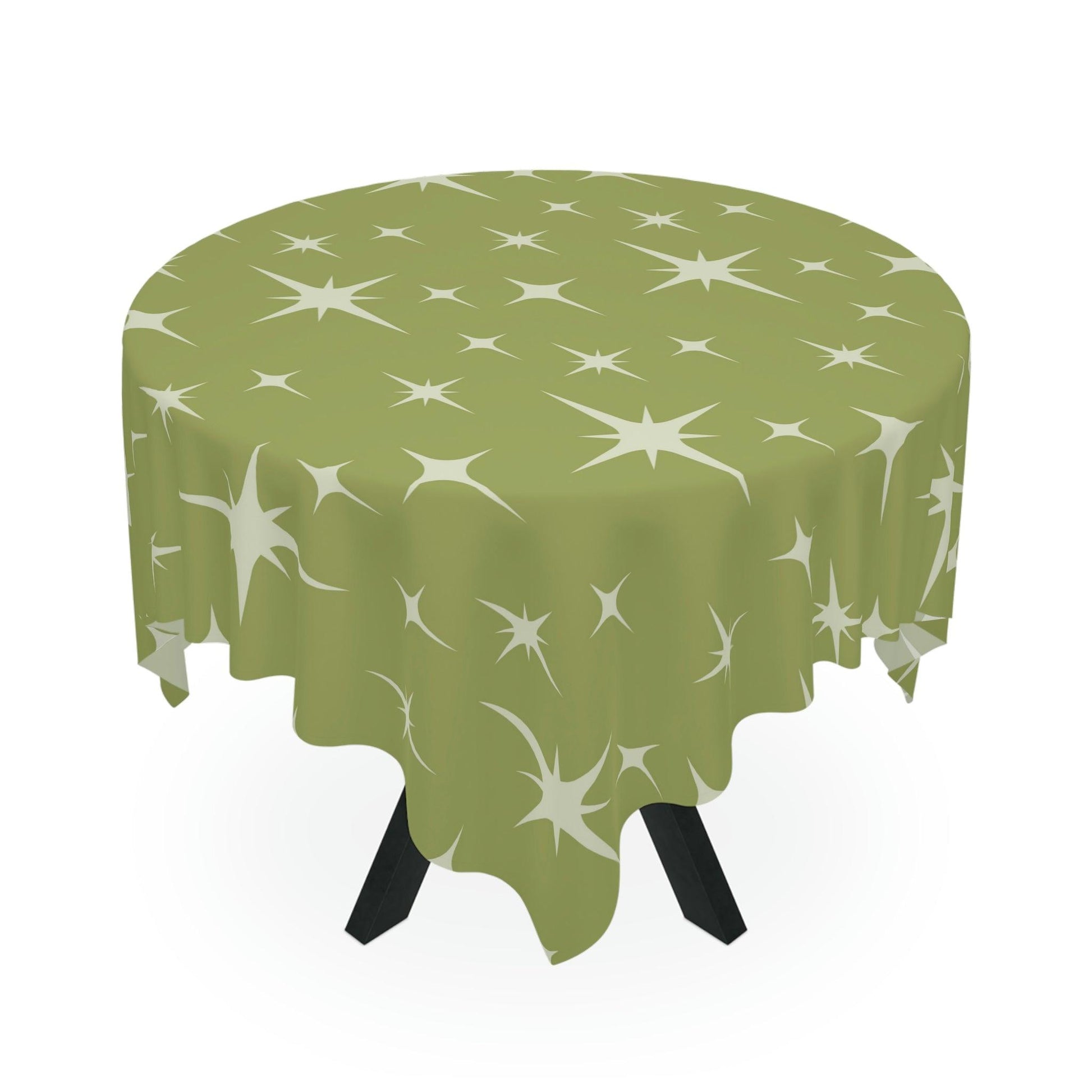 Retro 50s Starburst Mid Century Mod Green Tablecloth | lovevisionkarma.com