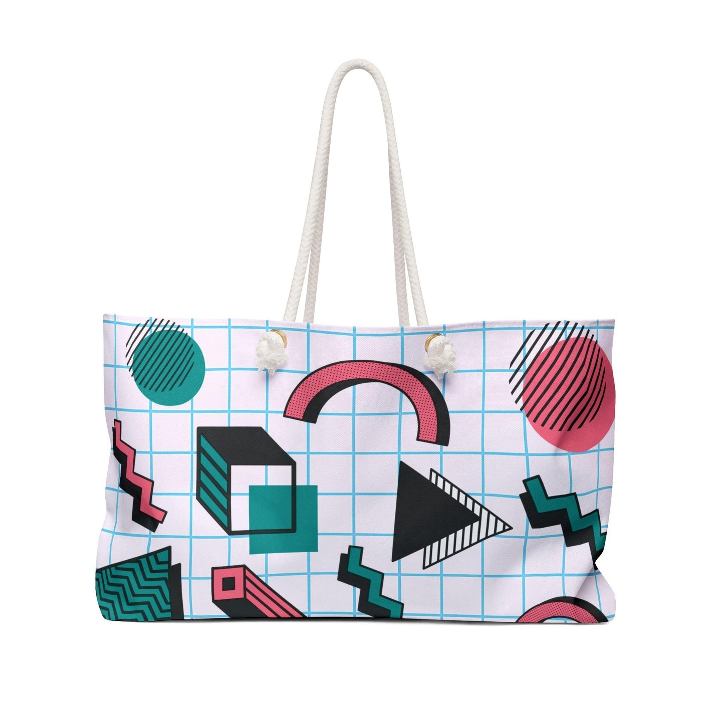 Retro 80's 90's Aesthetic Abstract Weekender Tote Bag | lovevisionkarma.com