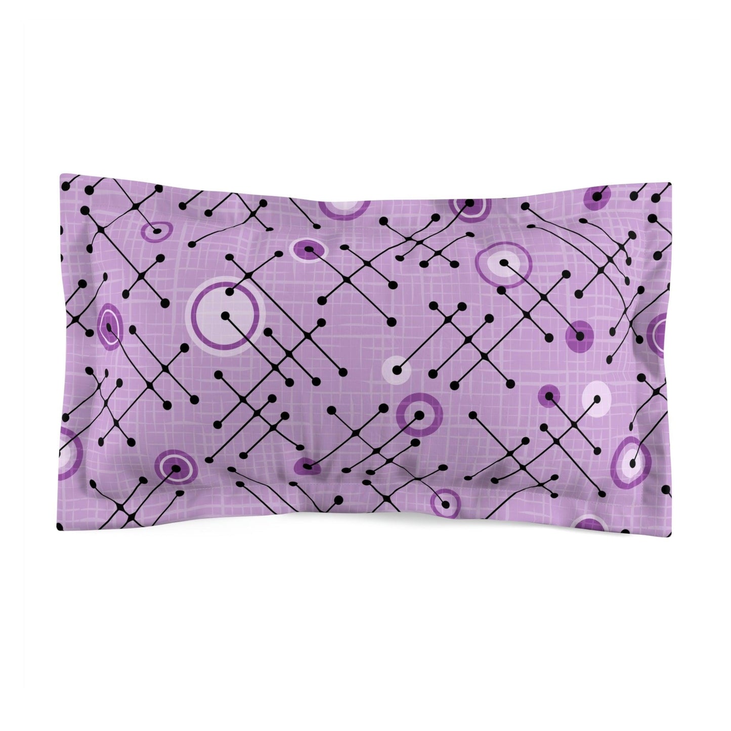 Retro 50s Eames Inspired Lines MCM Purple Pillow Sham | lovevisionkarma.com