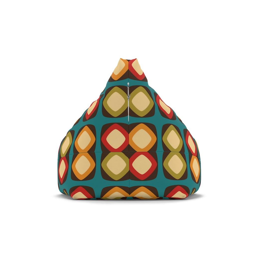 Retro Mod Squares Multicolor MCM Bean Bag Chair COVER | lovevisionkarma.com
