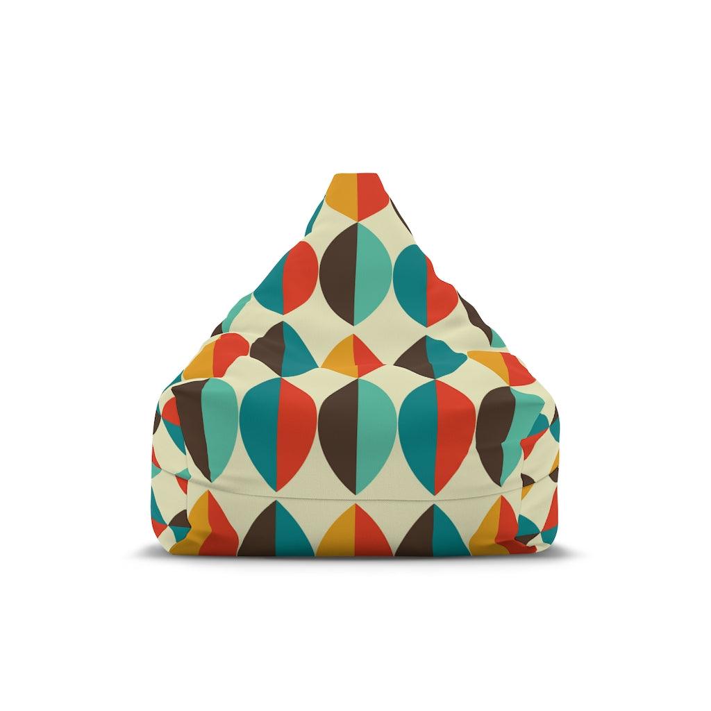 Mid Century Retro Ovals Multicolor Bean Bag Chair COVER | lovevisionkarma.com