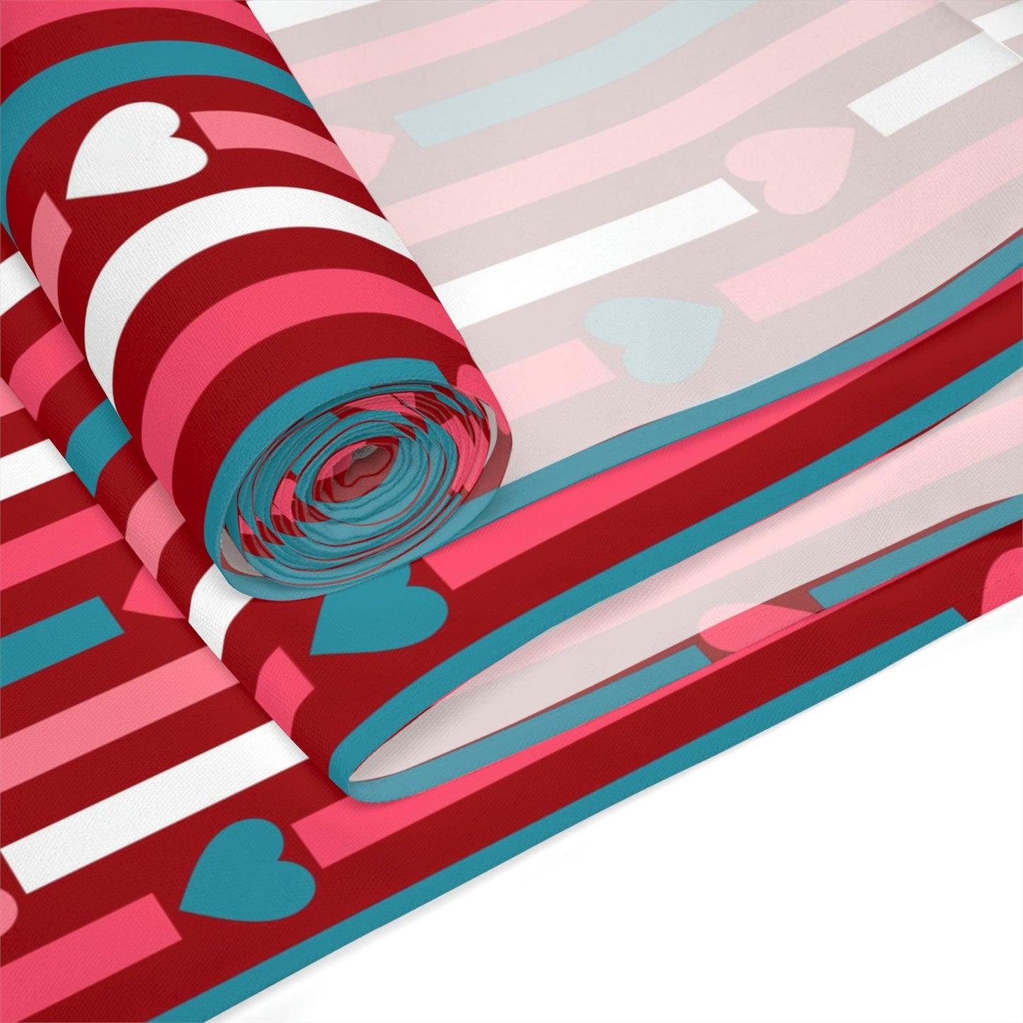 Retro MCM Valentine's Red, Pink and Blue Table Runner | lovevisionkarma.com