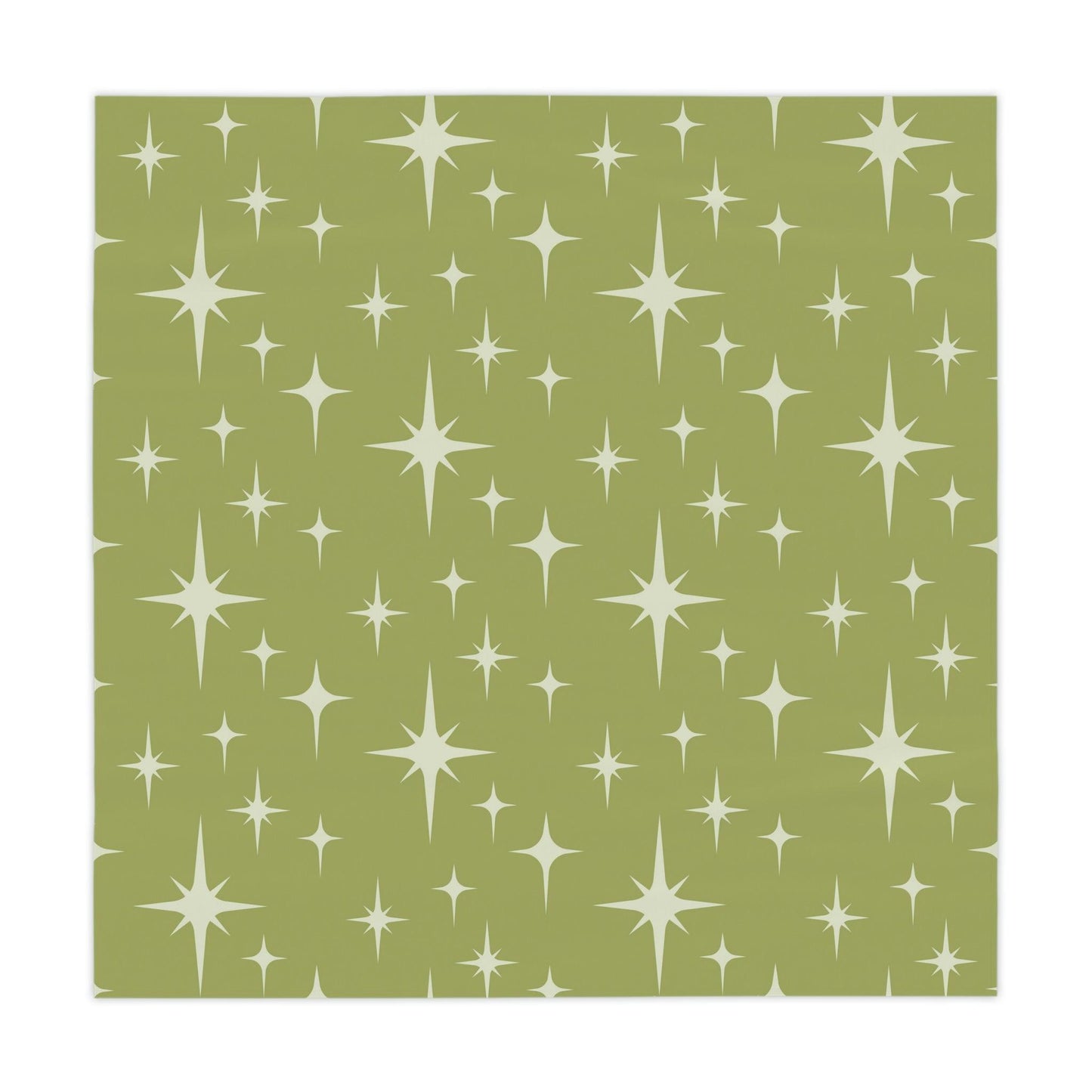 Retro 50s Starburst Mid Century Mod Green Tablecloth | lovevisionkarma.com