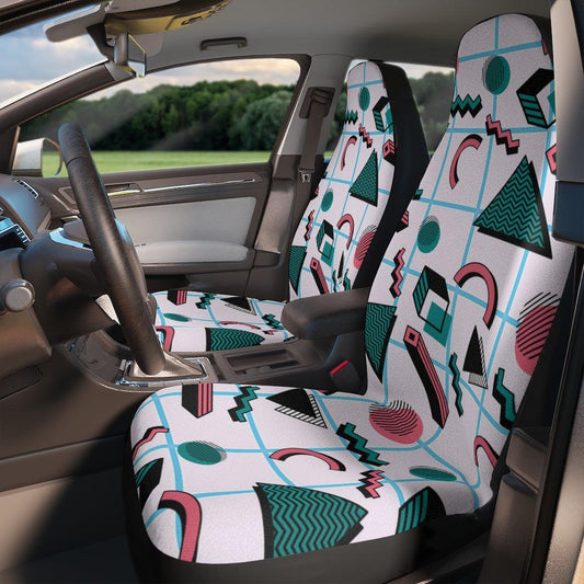 Retro 80s 90s Aesthetic Abstract Car Seat Covers | lovevisionkarma.com