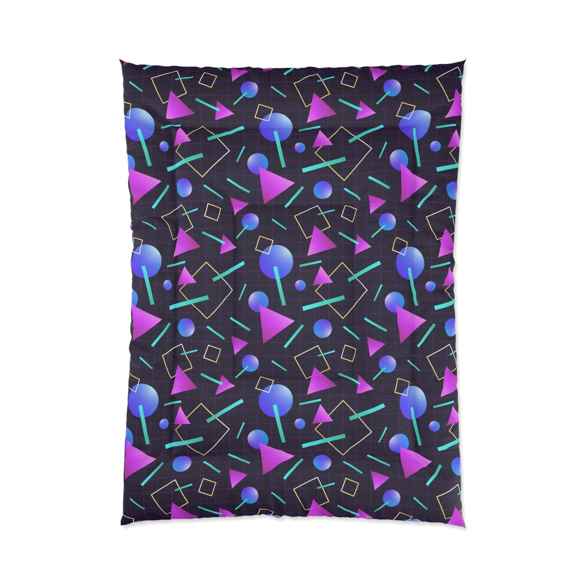 Retro 80s 90s Vaporwave Aesthetic Indigo and Purple Comforter | lovevisionkarma.com