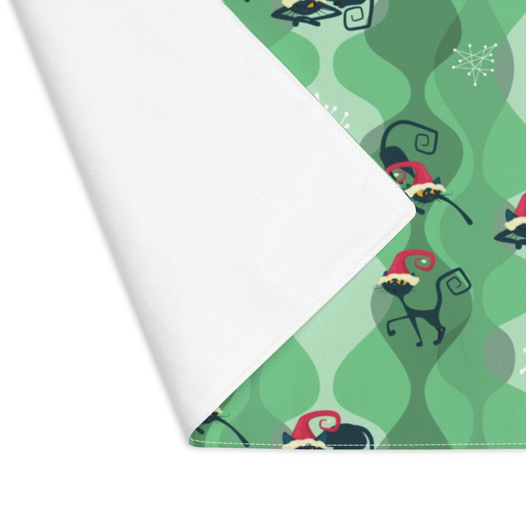 Atomic Cat Mod Christmas Green Placemat | lovevisionkarma.com