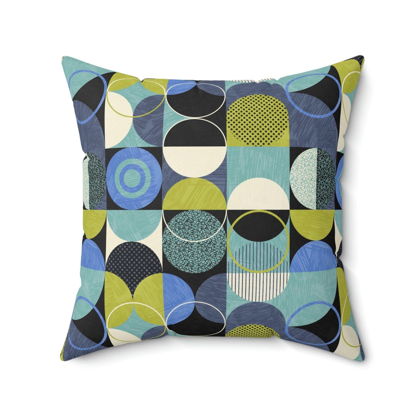 Retro Style Mid Century Mod Green & Blue Pillow | lovevisionkarma.com