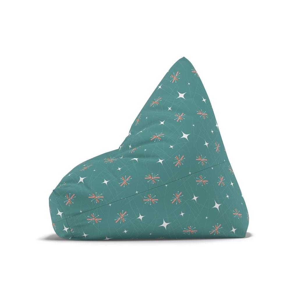 Atomic Burst Teal & Pink Mid Century Bean Bag Chair COVER | lovevisionkarma.com
